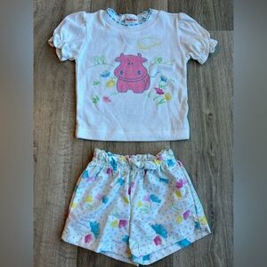 Vintage Healthtex White and Blue Toddler Outfit